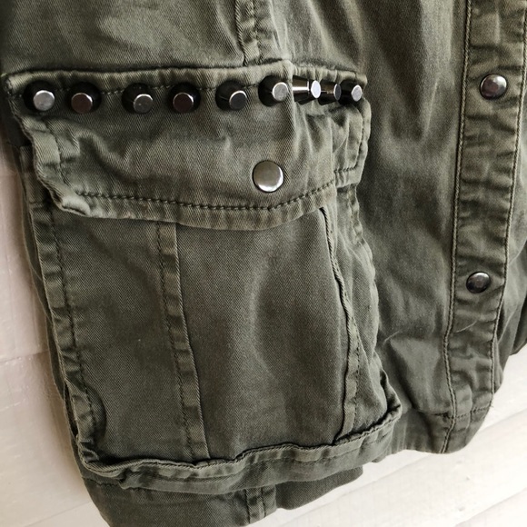 ❌ SOLD Guess olive green military top jacket stud - Picture 3 of 8